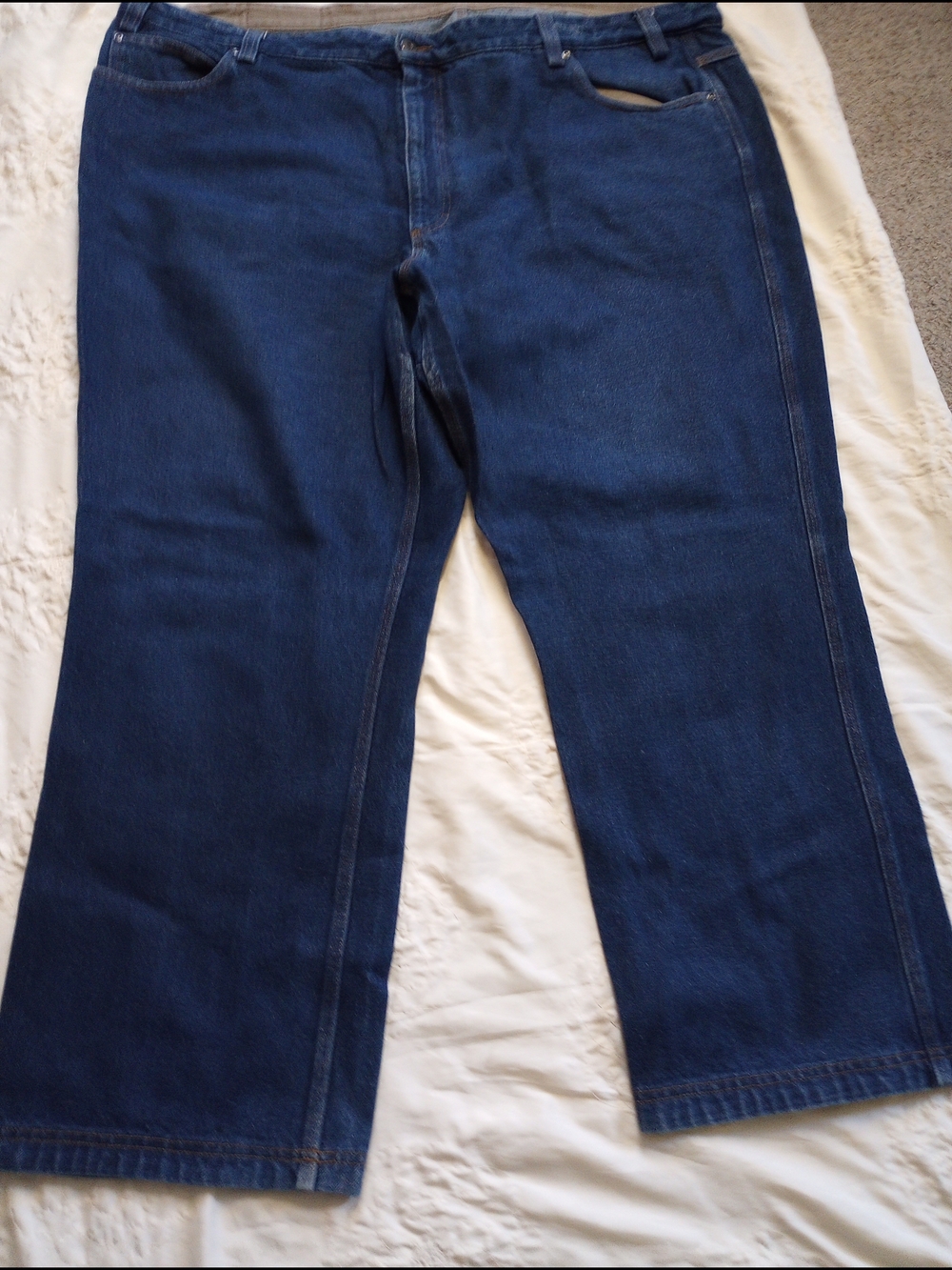 Duluth Trading Co Blue Denim Relaxed Fit Jeans Size 48x30